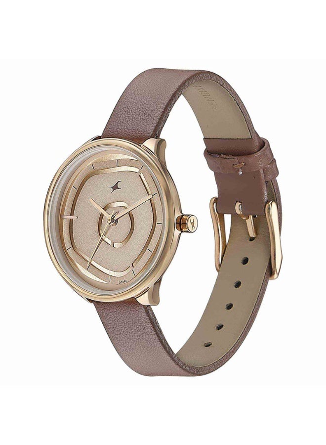 fastrack Stunners 8.0 Women’s Watch 6303WL01 – Rose Gold Dial, Brown Leather Strap, Quartz Movement - Image 3