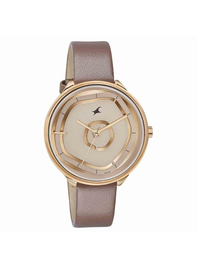 fastrack Stunners 8.0 Women’s Watch 6303WL01 – Rose Gold Dial, Brown Leather Strap, Quartz Movement - Image 2