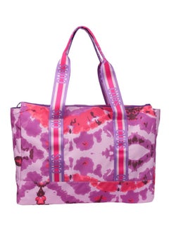 CUBS Double Face Tote Bag Multicolor Large Purple Plain & Tie Dye  - Image 4