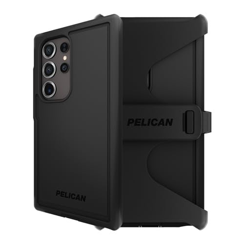 Pelican Voyager - Samsung Galaxy S24 Ultra Case [6.8”] [18ft MIL-STD Drop Protection] [Wireless Charging] Rugged Phone Case for Samsung Galaxy S24 Ultra w/Belt Clip Holster Stand -Anti Scratch - Black - Image 1