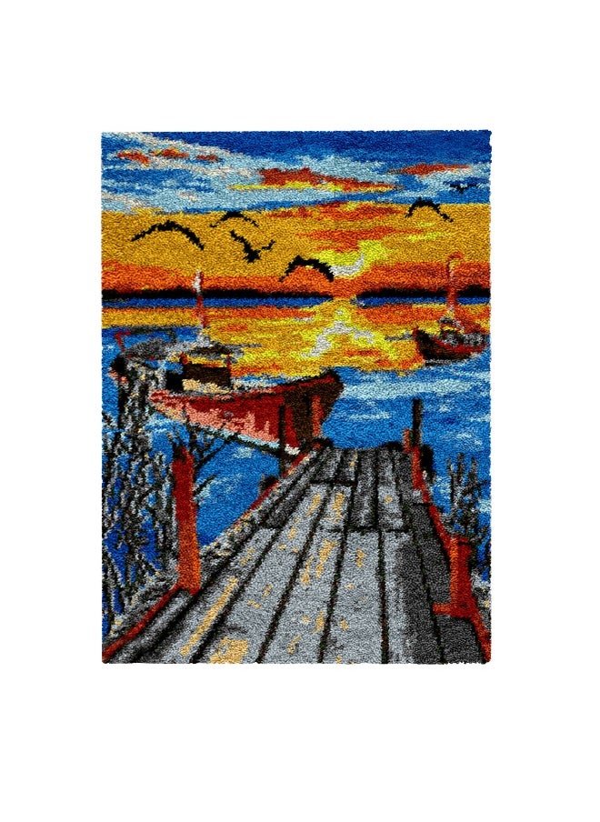 Loquat Latch Hook Rug Kit,Crochet Cat Sofa,Crochet Pattern,Crochet Rug Pattern,Tapestry Cushion Kit Craft Kit  - Image 1