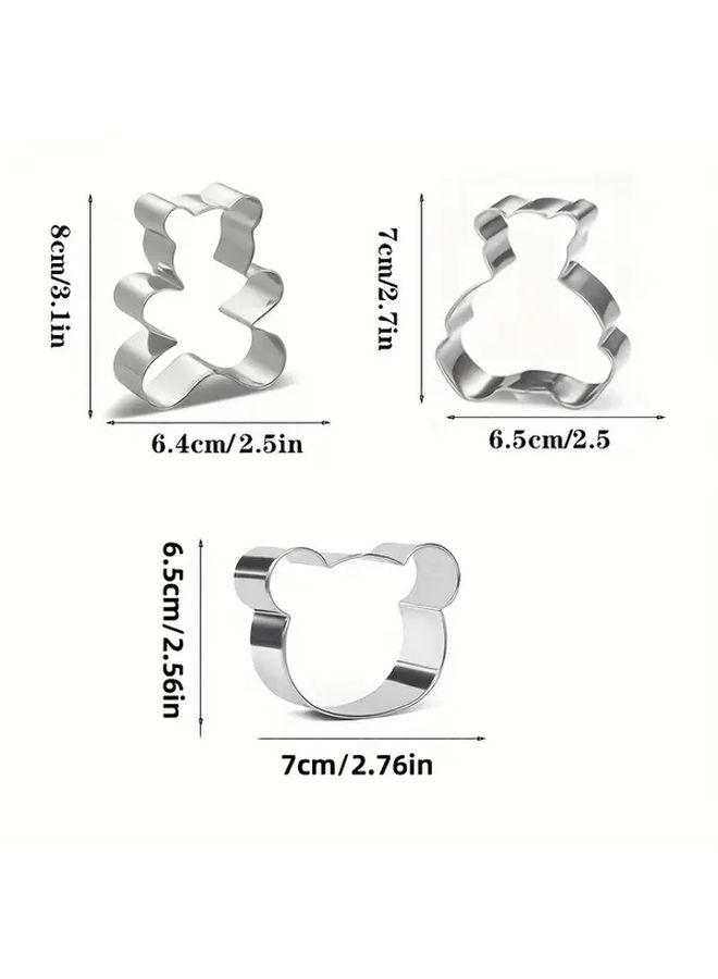 1pc Cartoon Bear Stainless Steel Non Stick Cookie Cutter - Image 3
