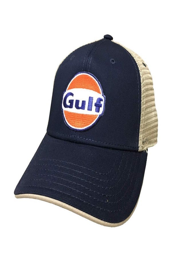 Gulf Vintage Adjustable Snapback Hat (Navy/Tan) - Image 1