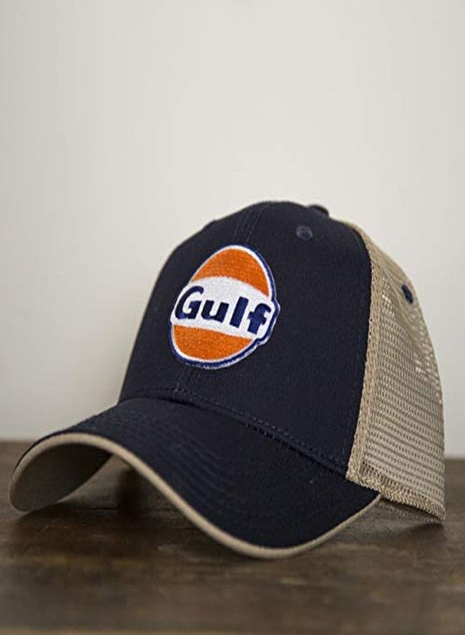 Gulf Vintage Adjustable Snapback Hat (Navy/Tan) - Image 3