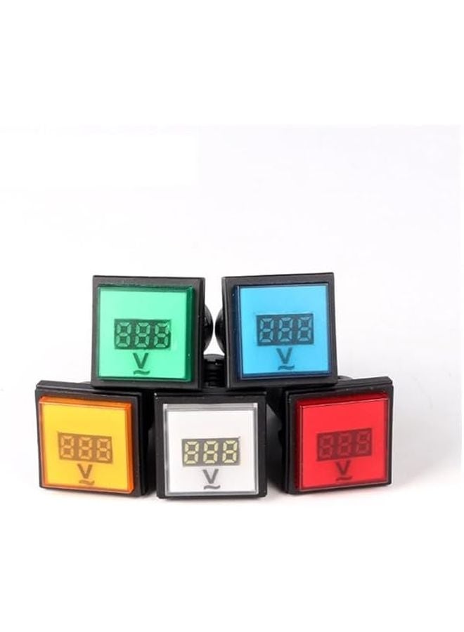 Blue Round LED Digital Voltmeter AC 12 500V Voltage Tester Meter Monitor EKLV22 - Image 4