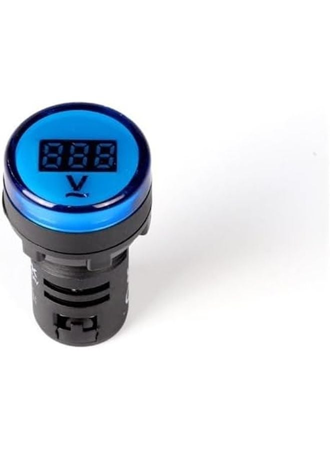 Blue Round LED Digital Voltmeter AC 12 500V Voltage Tester Meter Monitor EKLV22 - Image 1