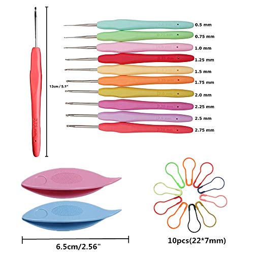 Lewhoo 15 Crochet Thread Balls & 10 Lace Crochet Hooks with Storage Bag, 100% Cotton Thread with 2 Tatting Shutters Tools - Image 5