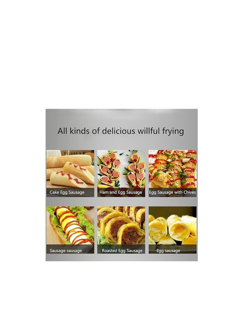 LETWOO - LETWOO Egg Sausage Hot Dog Roll Maker Egg Hamburger Boiler Frying Machine Omelette Master Automatic Electric Commercial 10 Tube Omelette Maker Egg Roll Maker - Image 1