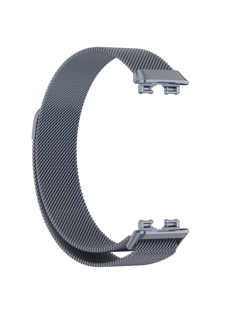 Straps Compatible with Huawei Band 10,Band 9,Band 8 Stainless Steel Band for Men,Women,Grey - Image 3