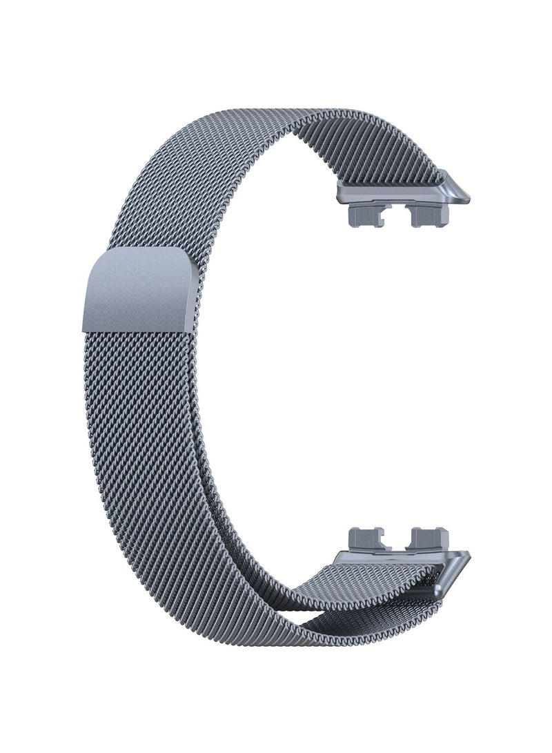 Straps Compatible with Huawei Band 10,Band 9,Band 8 Stainless Steel Band for Men,Women,Grey - Image 4