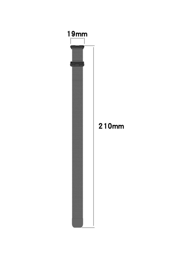 Straps Compatible with Huawei Band 10,Band 9,Band 8 Stainless Steel Band for Men,Women,Grey - Image 5