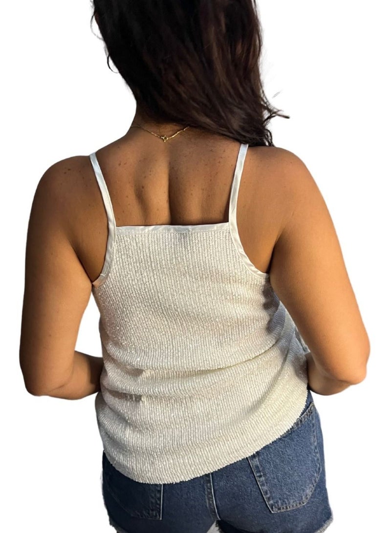 VENTIUP Sequin Blouse White - Image 2