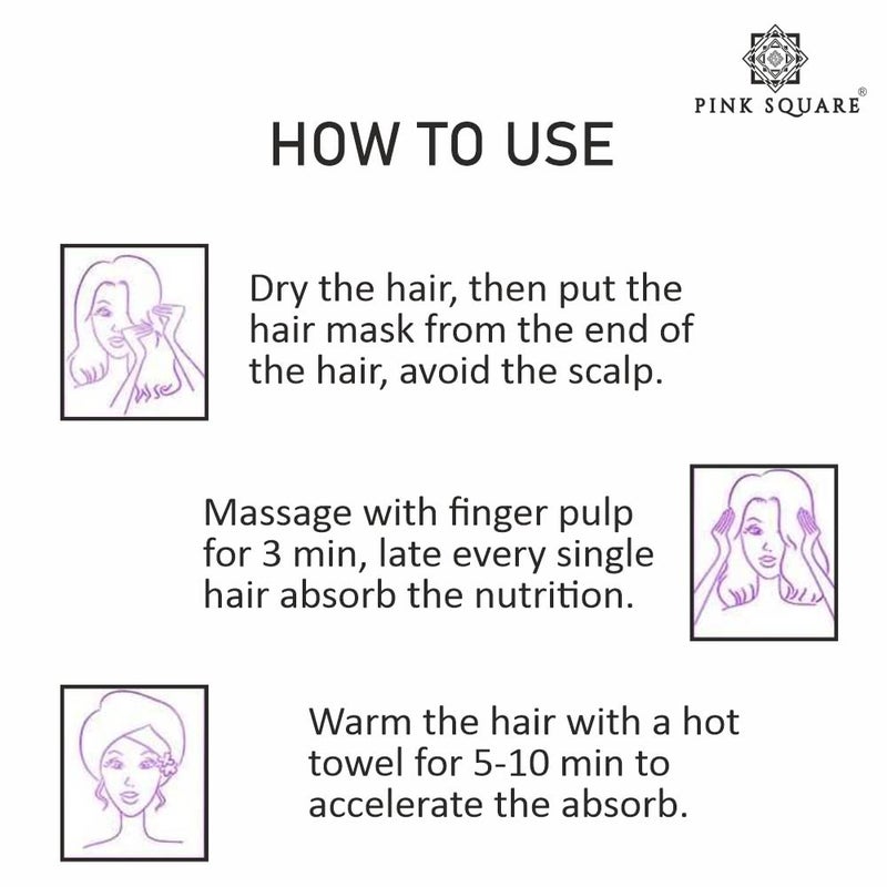 Pink Square Almond Protein Hair Mask  Repairs Damaged  Rough Hair  Restore Softness Natural Luster Makes Hair Strong Pack of 4 of 200 Grams800 Grams - Image 3