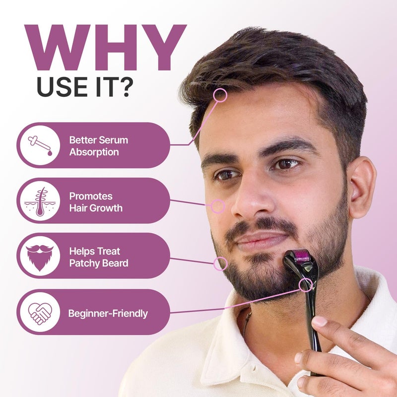 ‎SOTRUE Sotrue Derma Roller For Hair Growth 05 mm With 540 Stainless Steel Needles  Repairs Damaged Hair Activates Hair Follicles  Reduces Acne Scars  Safe  Effective To Use - Image 4