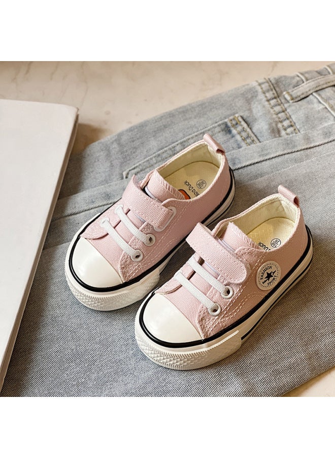 Children's Velcro Canvas Shoes  Spring New Style Small, Medium And Large Boys And Girls Student Sneakers Soft-soled Baby Shoes Trendy
