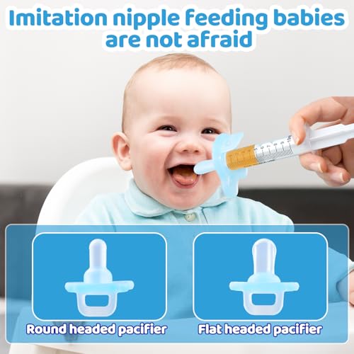 Aoaodbu Baby Medicine Dispenser, Baby Medicine Syringe, 0 months and up Baby Pacifiers, 100% Silicone Pacifiers, BPA-Free (Blue) - Image 4
