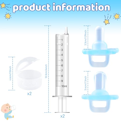 Aoaodbu Baby Medicine Dispenser, Baby Medicine Syringe, 0 months and up Baby Pacifiers, 100% Silicone Pacifiers, BPA-Free (Blue) - Image 2