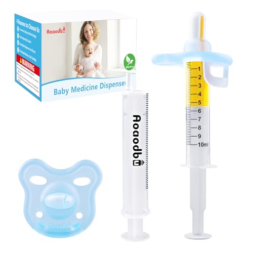 Aoaodbu Baby Medicine Dispenser, Baby Medicine Syringe, 0 months and up Baby Pacifiers, 100% Silicone Pacifiers, BPA-Free (Blue) - Image 1