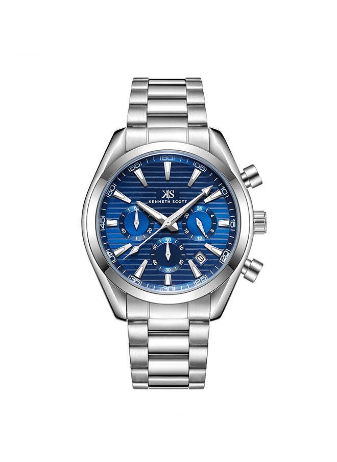KENNETH SCOTT Kenneth Scott Men's  Navy Blue Dial Chrono & Multi Function Watch - K23150-SBSN  - Image 1