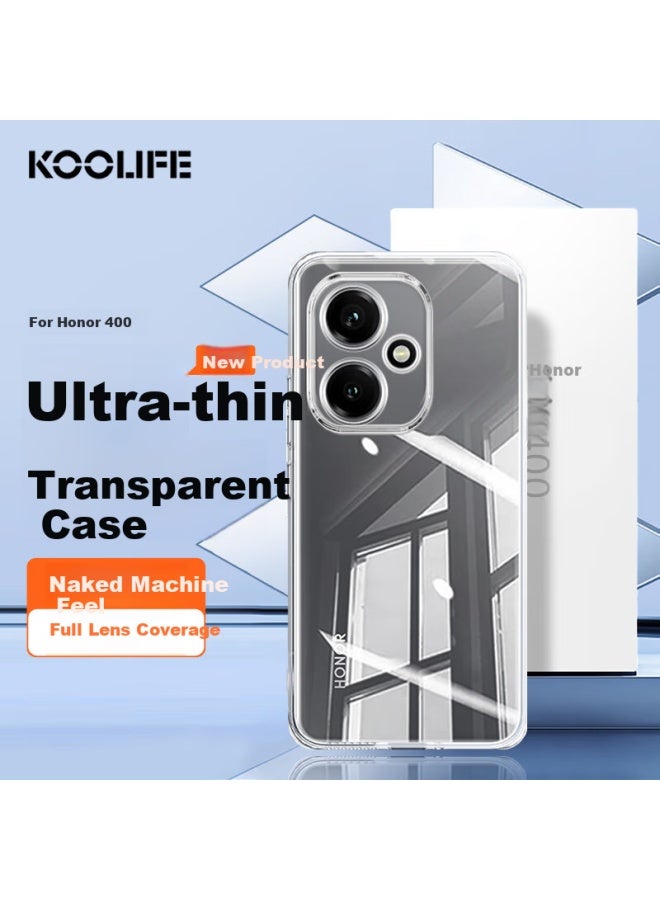 KOOLIFE حافظة Koolife الواقية لهاتف Honor 400، حافظة هاتف Huawei Honor 400، غلاف شفاف ناعم صديق للبشرة مع تغطية كاملة للعدسة، غطاء خلفي مقاوم لبصمات الأصابع - Image 1