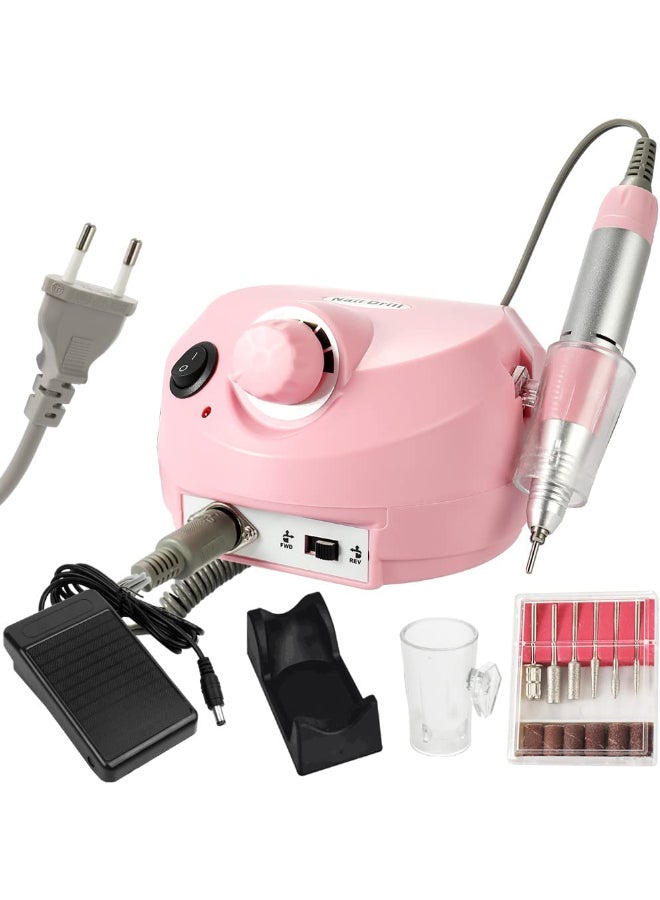 Loquat Professional Electric Drill Machine File Polisher Manicure Kit Pink - Image 1