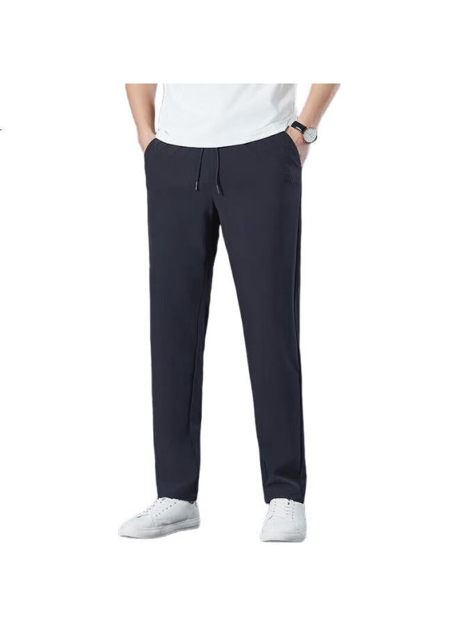Romon Men'S Drawstring Sports Casual Pants, High-Quality Loose Elastic Straight-Leg Trousers, 02Kz Dark Blue Xl - Image 1