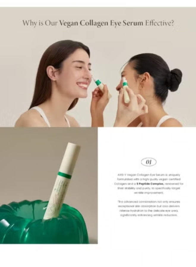 EELHOE Vegan Collagen Eye Serum — 5-Peptide Anti-Wrinkle Formula Specifically Designed for the Eye Area · Efficiently Smooths Fine Lines, Reduces Dark Circles, and Relieves Puffiness · With an Ice-Cool Massage Head for Deep Nourishment and Brightened Eyes - Image 2