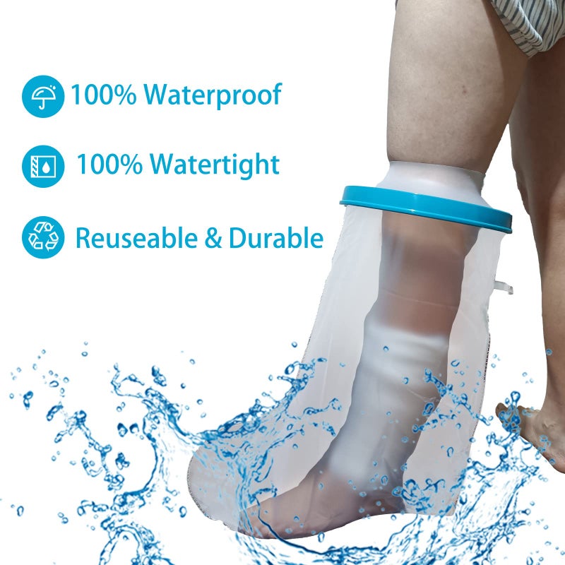 Tideshake - 100% Waterproof Extra Wide Leg Cast Cover for Showering, Reusable Extra Large Adult Short Leg Cast Protector, Cast Bag for Shower, Cast Cover for Showering Foot - Image 4