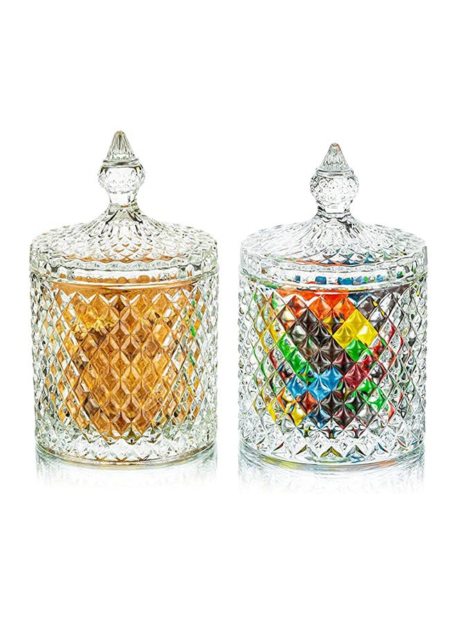 AKDC Glass Candy Dishes Jar  Containers Glass Jars Candy r [2 pieces] - Image 1