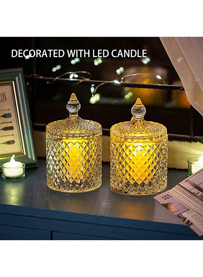 AKDC Glass Candy Dishes Jar  Containers Glass Jars Candy r [2 pieces] - Image 2