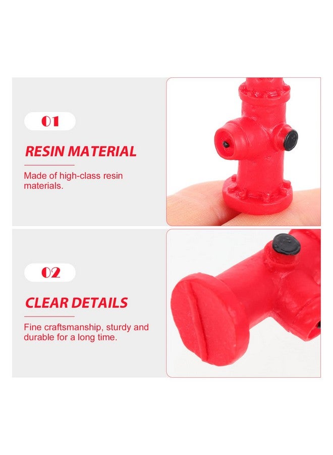 Toyvian 6Pcs Dollhouse Fire Hydrant Mini Resin Fire Hydrant Statue Miniature Dog Pee Post Fireman Gift Firefighting Toy For Doll House Micro Landscape Decor - Image 3