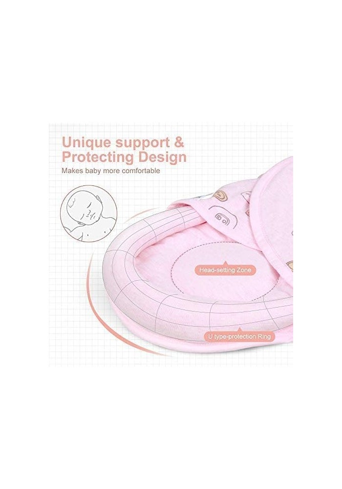 Knirose Premium Soft Cotton Baby Swaddle Blankets, Unisex Baby Blanket Wrap for Newborn Baby Boys Girls, Skin Friendly Wearable Swaddling Sleep Sack Calms Startle Reflex (Button, Peachpink, 0-3 Months) - Image 4