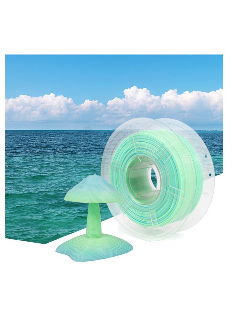 SYOSI - Gradient Translucent PETG 3D Printer Filament, PETG Filament 1.75mm, Color Change Filament PETG Blue & Green, Multicolor Filament PETG 1.75mm 1Kg Spool for Most 3D Printers - Image 1
