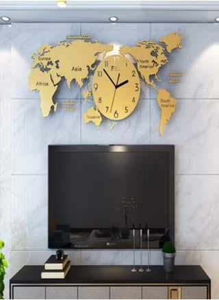 World Map Wall Clock Modern 3D Design Ultra Quiet Material Acrylic Golden - pzsku/ZB325F707D353BB6B58B9Z/45/_/1697306753/21c90700-9363-4e60-a007-a41bfdb57d55