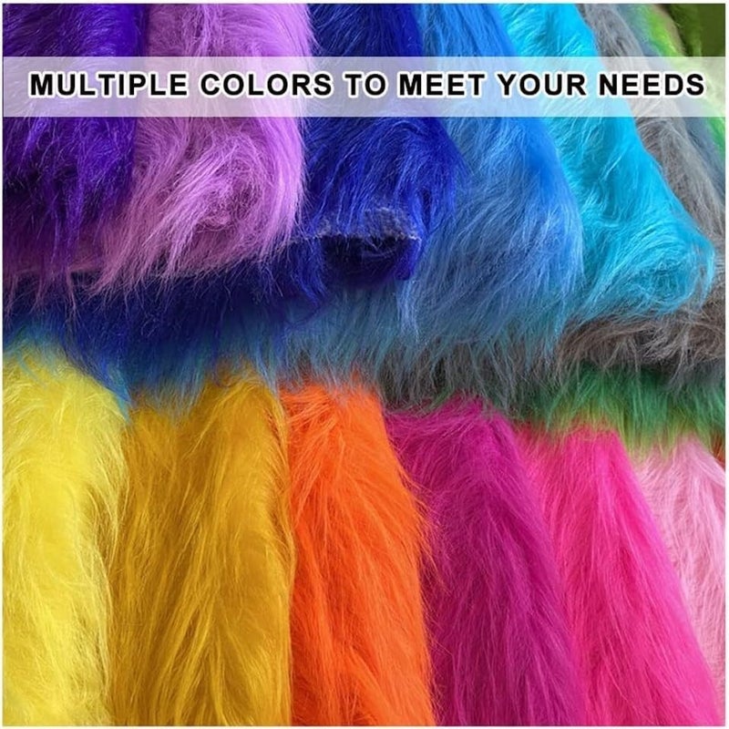 Faux Fur Faux Fur Fabric 170x50cm Fluffy Long Hair Faux Fur Fabric for Costume, Art Crafts, Photography, Home Decor Use Fake Fur Fabric for DIY, Craft Fur Decoration (Color : Pink) - Image 4
