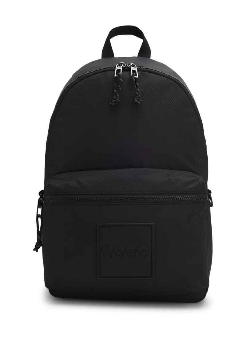 HUGO Ripstop backpack with split-logo patch