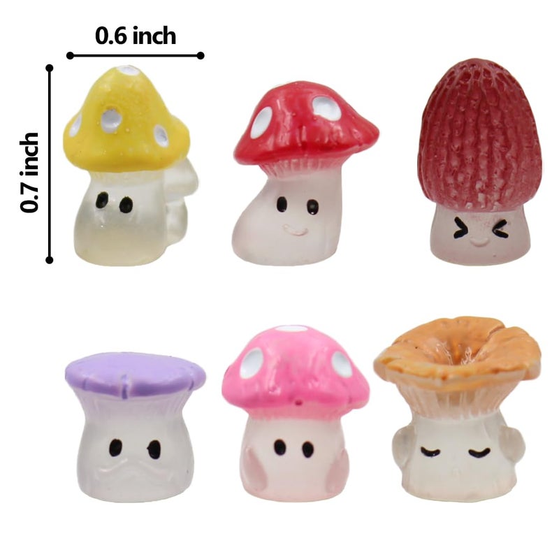 Wallertree Mushroom Hinge Head Home Decoration Set of 6 - Glow in The Dark Hinge Heads Decorative Topper - Magnetic Hinge Head Toppers - Image 4