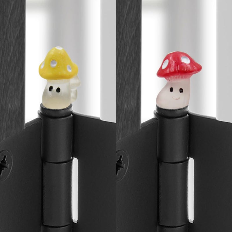 Wallertree Mushroom Hinge Head Home Decoration Set of 6 - Glow in The Dark Hinge Heads Decorative Topper - Magnetic Hinge Head Toppers - Image 5