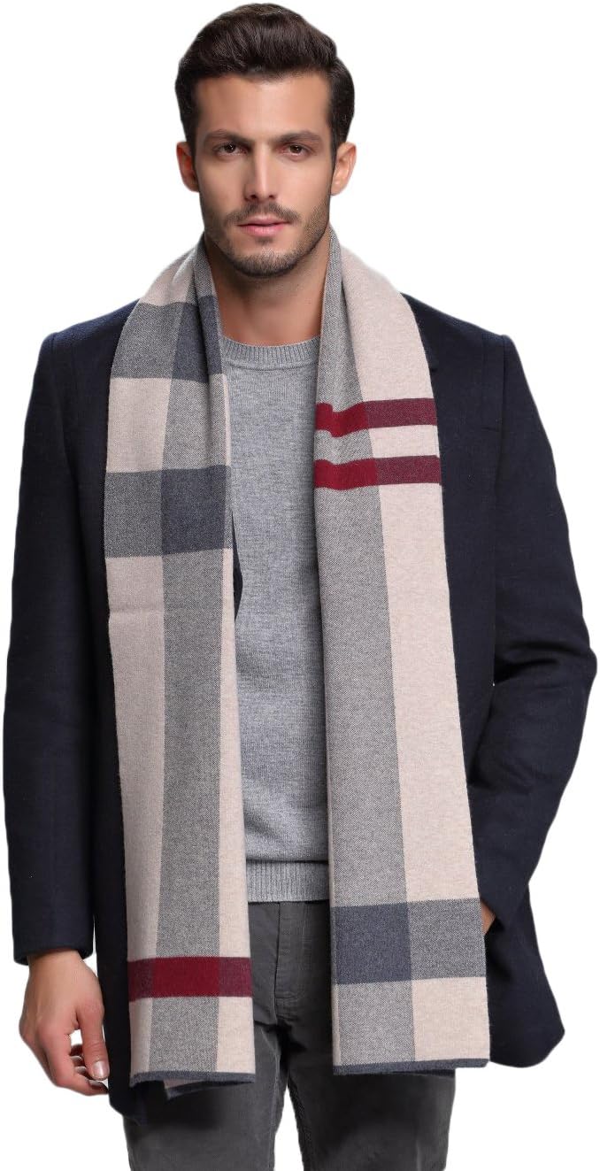 IONA Men's Winter Cashmere Feel Australian Wool Soft Warm Knitted Scarf - Image 3