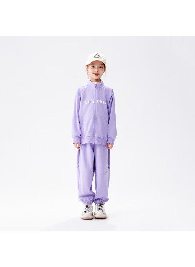 Ebaer Boys' Pants, Children's Sweatpants, Spring And Autumn Style, New Spring Outdoor Casual Trousers, Lavender Purple, Size 130 - Image 1