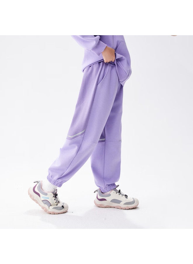 Ebaer Boys' Pants, Children's Sweatpants, Spring And Autumn Style, New Spring Outdoor Casual Trousers, Lavender Purple, Size 130 - Image 2