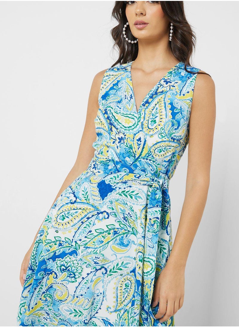 Lauren Ralph Lauren Ruffle V-Neck Dress  - Image 3