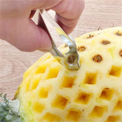 Luxoper Stainless Steel Pineapple Eye Remover Peeler Tool - Portable Fruit Cutter, Corer, Seed Remover, Slicer, Clip Peeling Knife Kitchen Pineapple Tool for Easy Eye Removal, Peeling & Slicing - Image 1