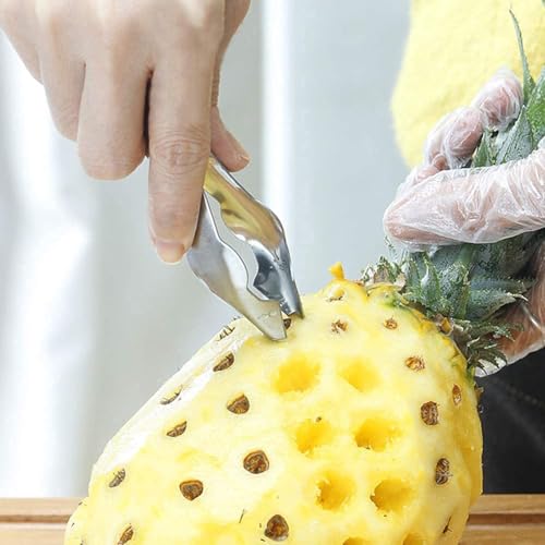 Luxoper Stainless Steel Pineapple Eye Remover Peeler Tool - Portable Fruit Cutter, Corer, Seed Remover, Slicer, Clip Peeling Knife Kitchen Pineapple Tool for Easy Eye Removal, Peeling & Slicing - Image 2