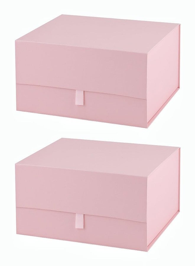 PLINJOY 2 Pcs Pink Gift Box Large 13.5x11.8x4.7 Inches, Pink Gift Boxes for Presents with Magnetic Closure Lid, Luxury Gift Box Rectangle Collapsible Boxes for Gift Packaging - Image 1
