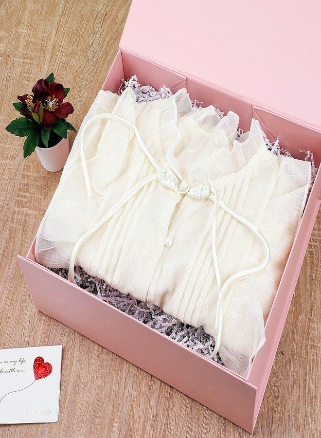 PLINJOY 2 Pcs Pink Gift Box Large 13.5x11.8x4.7 Inches, Pink Gift Boxes for Presents with Magnetic Closure Lid, Luxury Gift Box Rectangle Collapsible Boxes for Gift Packaging - Image 5