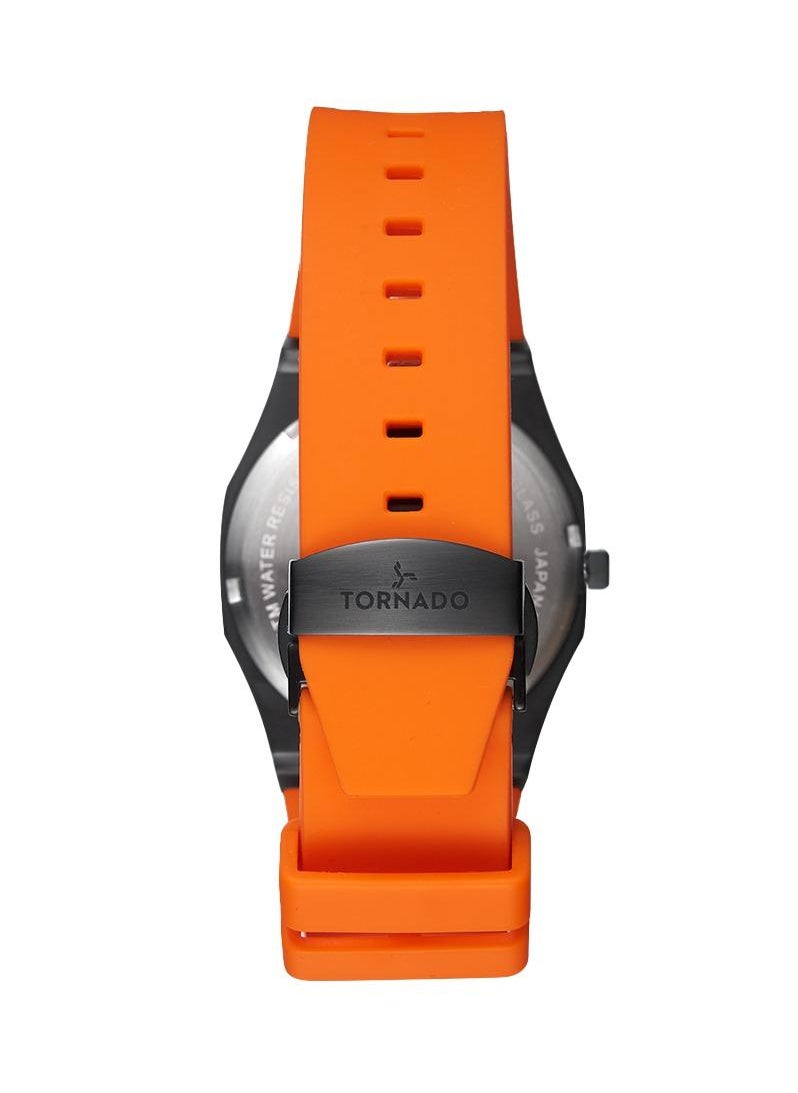 TORNADO - Tornado Spectra Men's Japan Quartz Movement Watch, Analog Display and Silicone Strap - T22002-BSOB, Orange - Image 1