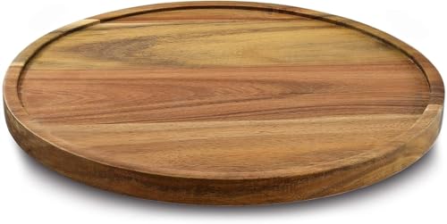 AUAM 11" Acacia Wood Lazy Susan Organizer Kitchen Turntable for Cabinet Pantry Table Organization - Image 1