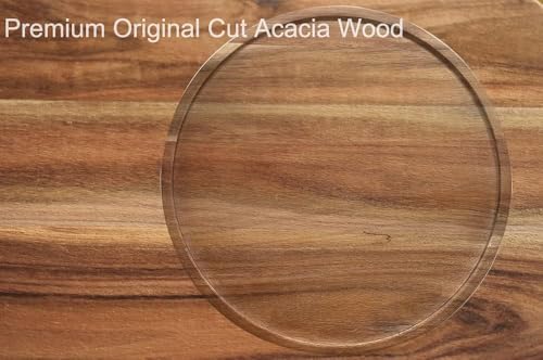 AUAM 11" Acacia Wood Lazy Susan Organizer Kitchen Turntable for Cabinet Pantry Table Organization - Image 4
