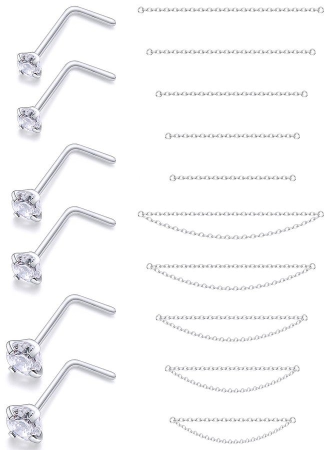 Ftovosyo Nose Ring Chain 18G Nose Chain Piercing Across Nose Piercings Surgical Steel Nose Studs with Chain Nose Piercing Jewelry Double Nose Rings for Women Men - Image 1